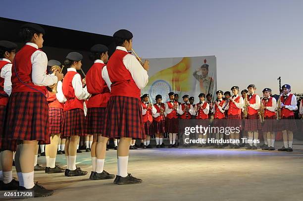 Cadets perform during the 68th anniversary of National Cadet Corps, organised at Shourya Smarak, on November 27, 2016 in Bhopal, India. The cadets...