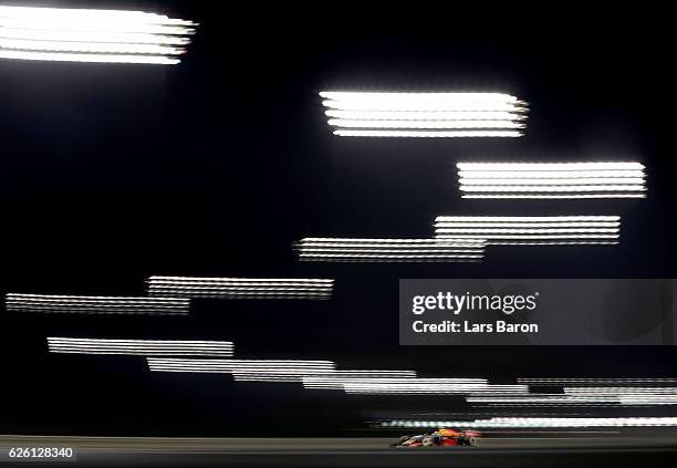 Max Verstappen of the Netherlands driving the Red Bull Racing Red Bull-TAG Heuer RB12 TAG Heuer on track during the Abu Dhabi Formula One Grand Prix...