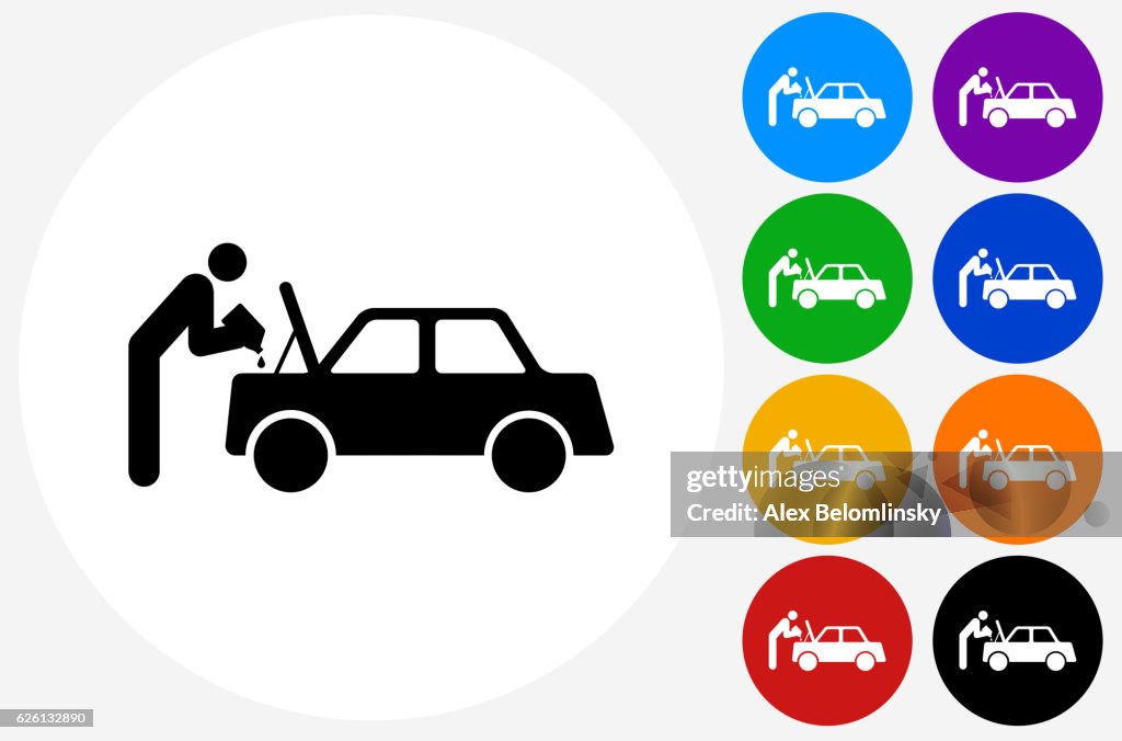 Changing Car Oil Icon on Flat Color Circle Buttons
