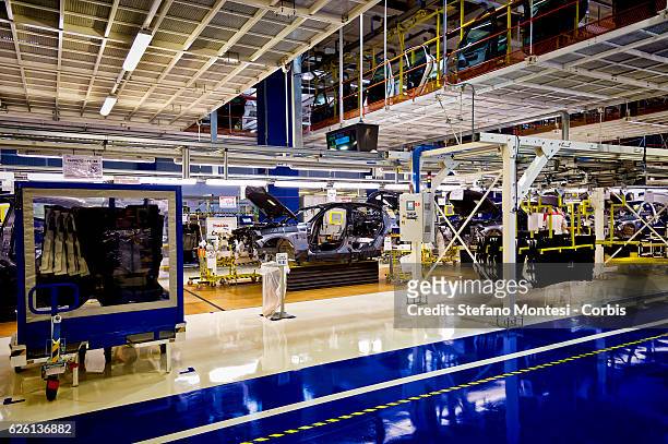 The Assembly Lines where they assemble the Alfa Romeo Giulia in the Cassino Assembly Plant FCA Group. In this area it takes place manual work this is...