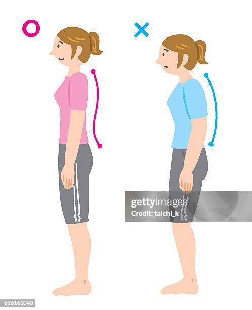 posture from the side.psd - chiropractic stock illustrations
