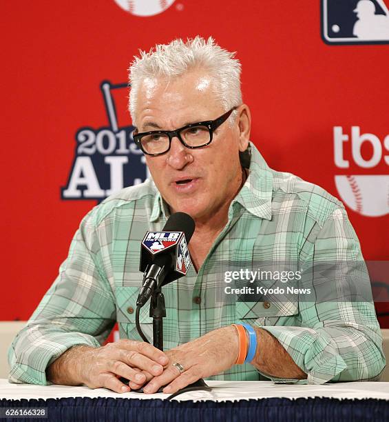 Manager Getty BOSTON, United States - Tampa Bay Rays manager Joe Maddon holds a ...