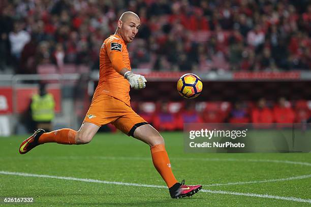 Moreirenses goalkeeper Giorgi Makaridze during Premier League 2016/17 match between SL Benfica and Moreirense FC, at Estadio da Luz in Lisbon on...