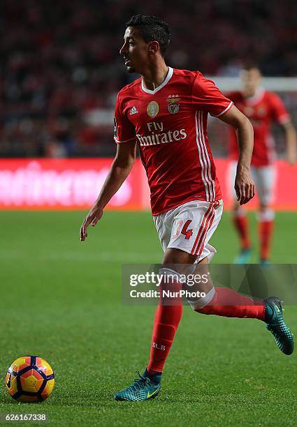 Benficas defender Andre Almeida from Portugal during Premier League 2016/17 match between SL Benfica and Moreirense FC, at Estadio da Luz in Lisbon...