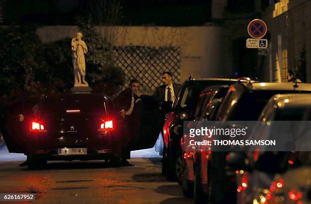 Winner of the right-wing primaries ahead of France's 2017 presidential elections Francois Fillon steps out of a car as he goes home after the results...