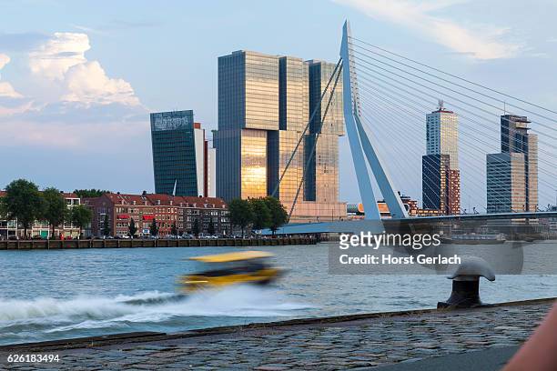 ロッテルダムスカイライン,オランダ - 水上タクシー ストックフォトと画像
