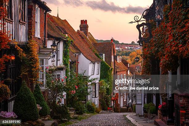 cobbled street, mermaid street, rye, east sussex, england - sussex südostengland stock-fotos und bilder