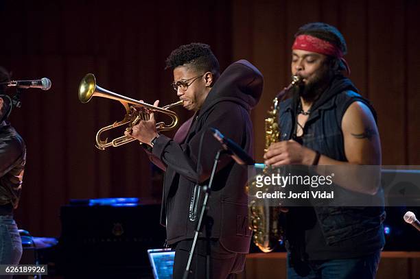 Christian Scott and Logan Richardson perform on stage during Festival Internacional de Jazz de Barcelona at Conservatori del Liceu on November 27,...