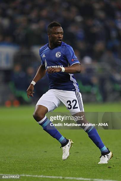 Bernard Tekpetey of FC Schalke 04 during the UEFA Europa League match between FC Schalke 04 and OGC Nice at Veltins-Arena on November 24, 2016 in...