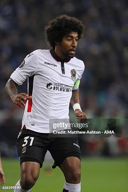 Dante of Nice during the UEFA Europa League match between FC Schalke 04 and OGC Nice at Veltins-Arena on November 24, 2016 in Gelsenkirchen, North...