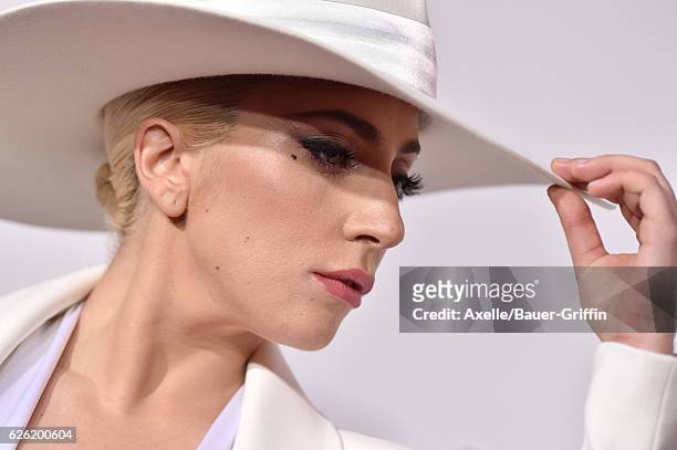 Singer Lady Gaga arrives at the 2016 American Music Awards at Microsoft Theater on November 20, 2016 in Los Angeles, California.