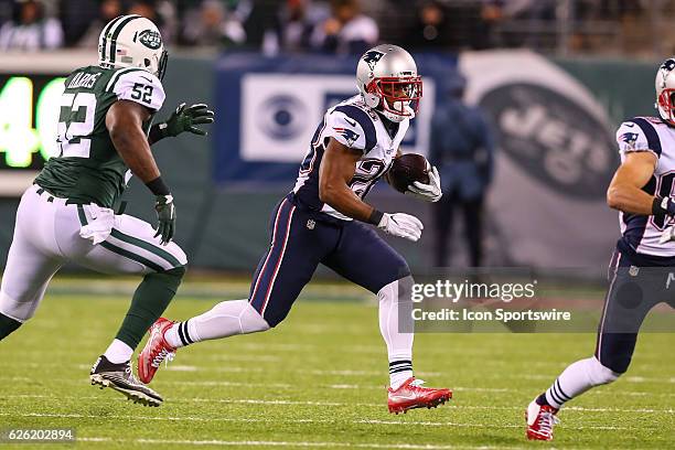 New England Patriots running back James White during the second quarter of the National Football League game between the New England Patriots and the...
