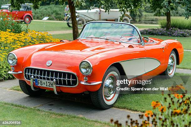 chevrolet corvette c1 classic sports car - chevrolet corvette bildbanksfoton och bilder