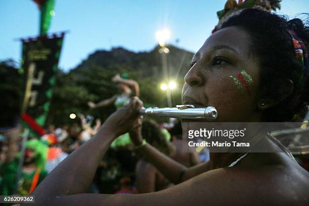 Musician performs during the 2016 Honk! Rio Festival, a celebration of brass bands, on November 27, 2016 in Rio de Janeiro, Brazil. The four-day...