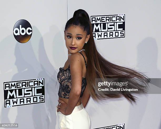 Singer Ariana Grande attends the 2016 American Music Awards at Microsoft Theater on November 20, 2016 in Los Angeles, California.
