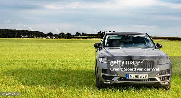 jaguar f-pace compact luxury crossover suv - jaguar car stock pictures, royalty-free photos & images