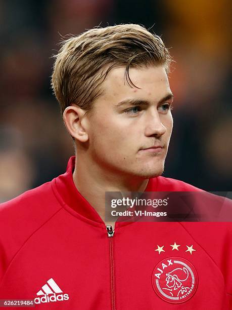 Matthijs de Ligt of Ajaxduring the UEFA Europa League group G match between Ajax Amsterdam and Panathinaikos FC at the Amsterdam Arena on November...