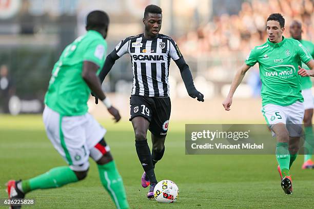 Nicolas Pepe of Angers during the French Ligue 1 match between Angers and Saint Etienne on November 27, 2016 in Angers, France.