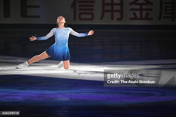 Wakaba Higuchi of Japan performs in the gala exhibition during the ISU Grand Prix of Figure Skating NHK Trophy at Makomanai Ice Arena on November 27,...