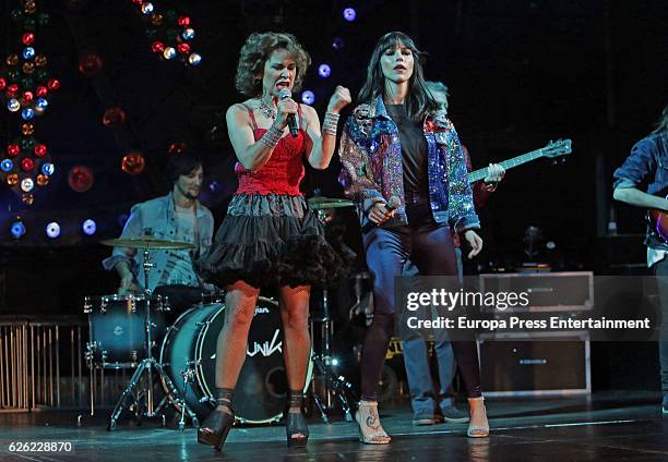 Vicky Larraz from 'Ole, Ole' music band presents the new album 'Sin Control' singing with Nika at Joy Eslava on November 25, 2016 in Madrid, Spain.