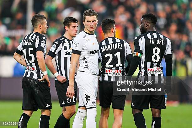 Mathieu Michel of Angers during the French Ligue 1 match between Angers and Saint Etienne on November 27, 2016 in Angers, France.
