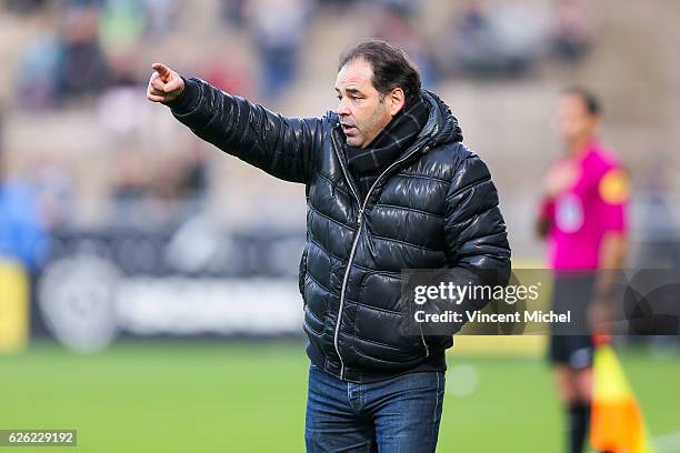 Stephane Moulin, headcoach of Angers during the French Ligue 1 match between Angers and Saint Etienne on November 27, 2016 in Angers, France.