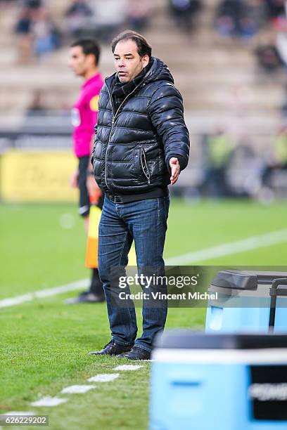 Stephane Moulin, headcoach of Angers during the French Ligue 1 match between Angers and Saint Etienne on November 27, 2016 in Angers, France.