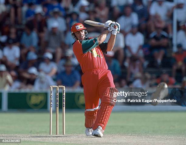 Heath Streak batting for Zimbabwe during the 3rd One Day International between Zimbabwe and England at Harare Sports Club, Harare, Zimbabwe, 20th...