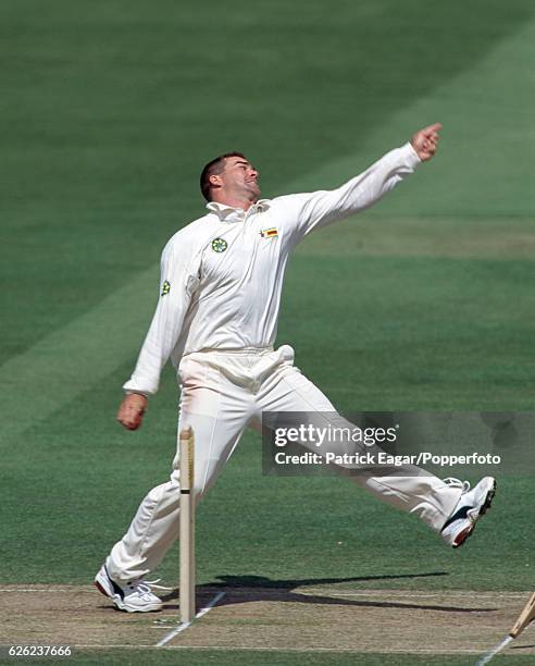 Heath Streak bowling for Zimbabwe during the 1st Test match between England and Zimbabwe at Lord's Cricket Ground, London, 19th May 2000.