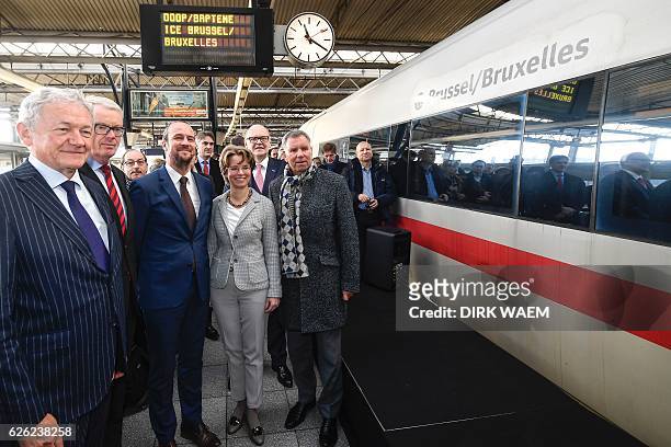 Minister for Mobility and Transport Francois Bellot, Marketing and Sales General Director of SNCB Bart De Groote, Chair of the Management Board of DB...