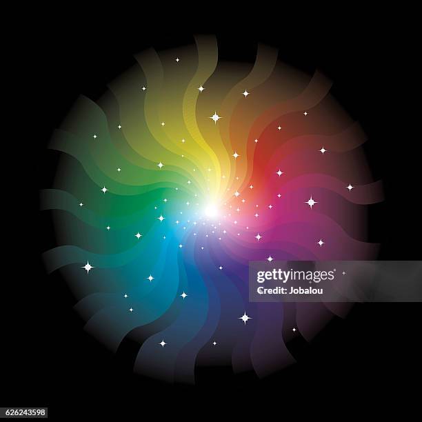 burst of spectrum light - rainbow light rays stock illustrations