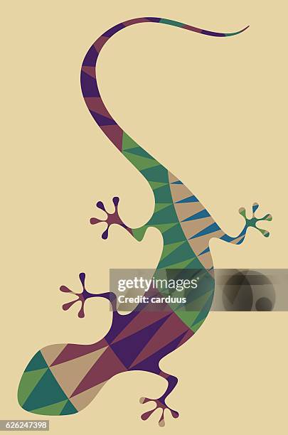 abstract geometrical lizard - lizard peninsula stock illustrations