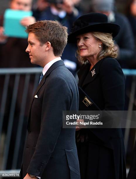 New Duke of Westminster Hugh Grosvenor arrives for the memorial service for his father, The Duke of Westminster at Chester Cathedral on November 28,...