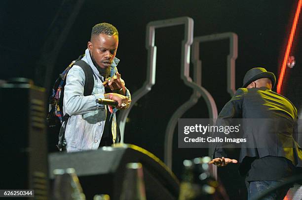 Artists perform during the 7th annual Maftown Heights 2016 concert at the Mary Fritzgerald Square on November 25, 2016 in Johannesburg, South Africa....