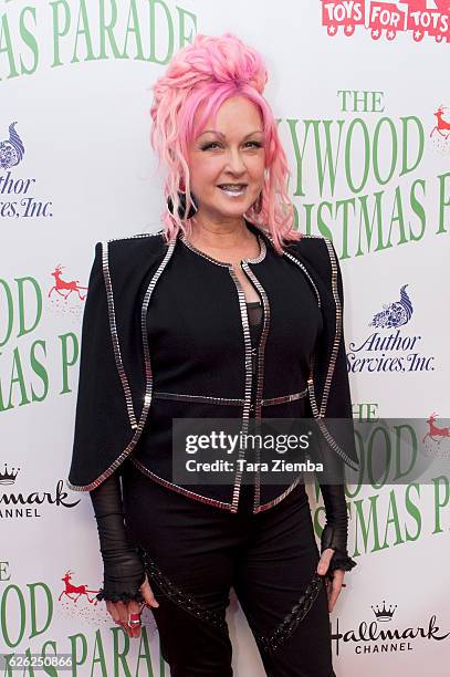Singer Cyndi Lauper arrives at the 85th Annual Hollywood Christmas Parade on November 27, 2016 in Hollywood, California.