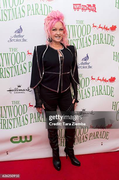 Singer Cyndi Lauper arrives at the 85th Annual Hollywood Christmas Parade on November 27, 2016 in Hollywood, California.