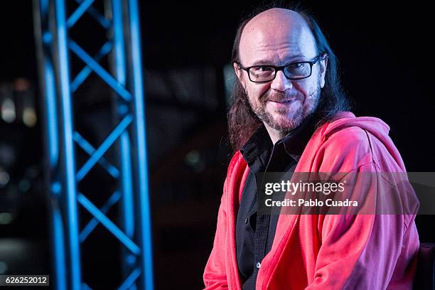 Actor and director Santiago Segura speaks on stage to present ON BANK at Principe Pio theatre on November 28, 2016 in Madrid, Spain.