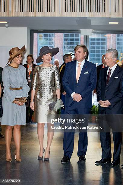 King Willem-Alexander and Queen Maxima of the Netherlands and King Philippe and Queen Mathilde of Belgium during their visit to the Flemish culture...