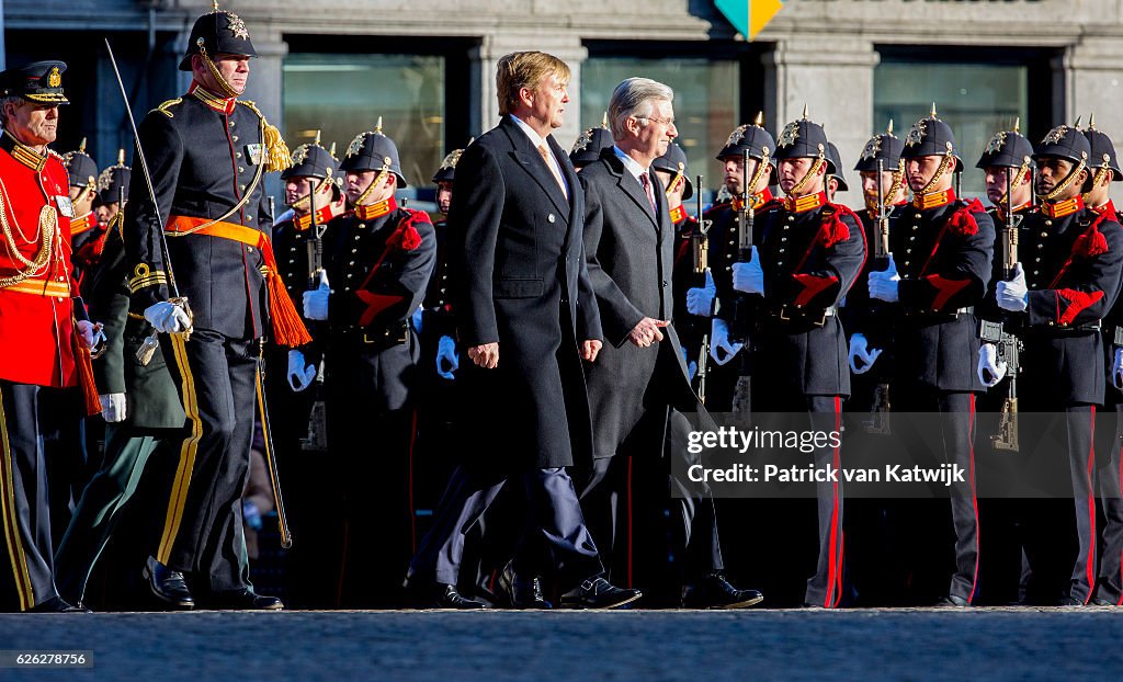 Queen Mathilde of Belgium and King Philippe of Belgium On A 3 Day Official Visit In Holland : Day One