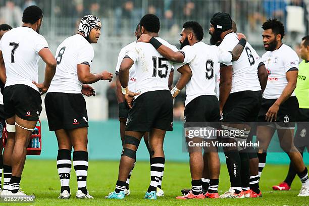 Akapusi Qera of Fiji during the Test match between Fiji and Japan at Stade de la Rabine on November 26, 2016 in Vannes, France.