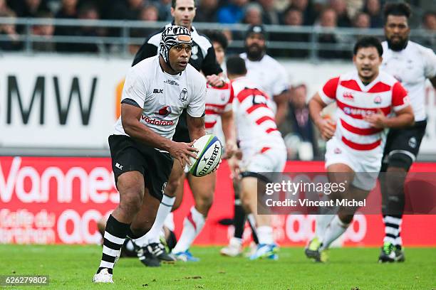 Akapusi Qera of Fiji during the Test match between Fiji and Japan at Stade de la Rabine on November 26, 2016 in Vannes, France.