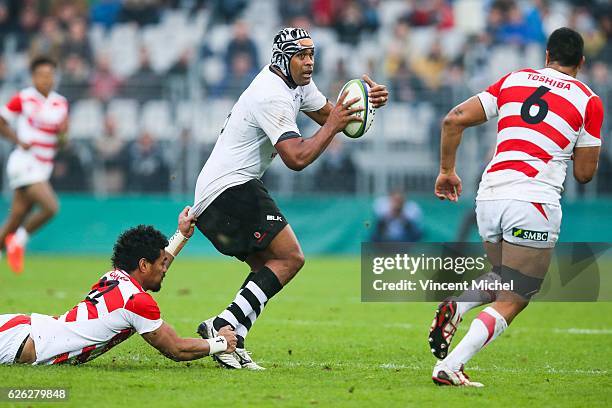 Akapusi Qera of Fiji during the Test match between Fiji and Japan at Stade de la Rabine on November 26, 2016 in Vannes, France.