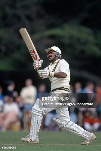 Javed Miandad batting for Pakistan during the tour match between Lavinia, Duchess of Norfolk's XI and the Pakistanis at Arundel, 3rd May 1992.
