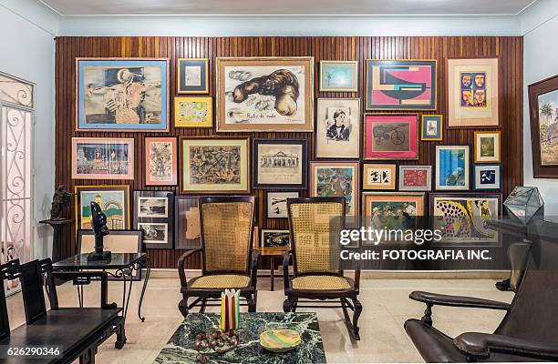 interior of old havana villa - havana art stock pictures, royalty-free photos & images