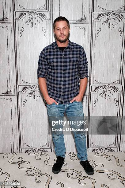 Travis Fimmel attends the Build Series to discuss "Vikings" at AOL HQ on November 28, 2016 in New York City.