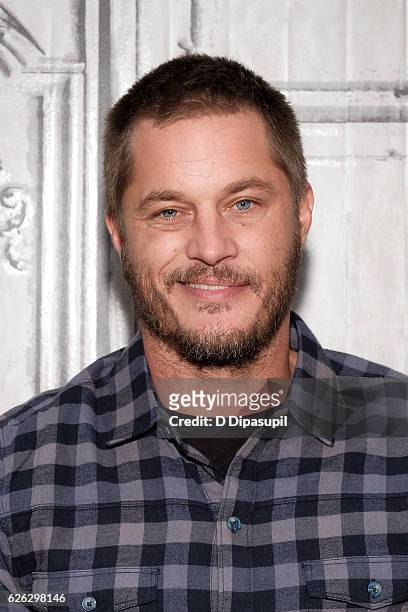 Travis Fimmel attends the Build Series to discuss "Vikings" at AOL HQ on November 28, 2016 in New York City.