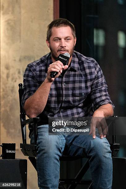 Travis Fimmel attends the Build Series to discuss "Vikings" at AOL HQ on November 28, 2016 in New York City.