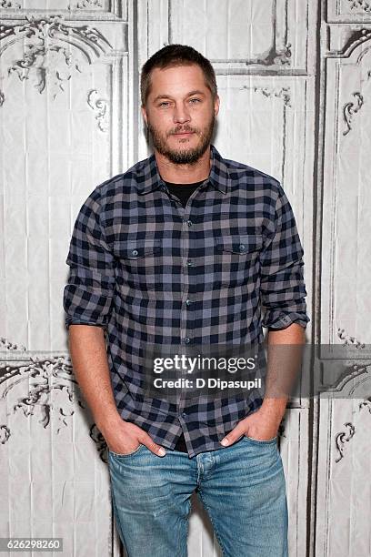 Travis Fimmel attends the Build Series to discuss "Vikings" at AOL HQ on November 28, 2016 in New York City.