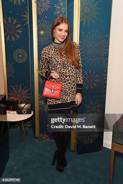 Xenia Tchoumi attends as Bulgari celebrates the opening of the Selfridges Pop Up '"Wishes Full Of Colour" on November 28, 2016 in London, England.