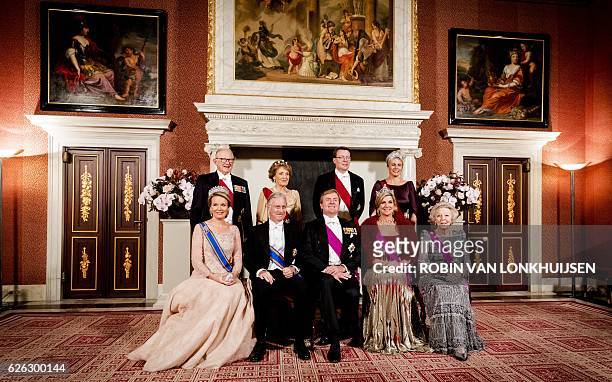 Belgium Queen Mathilde, Dutch prince Piet van Vollenhoven, Belgium King Philippe, Dutch princess Margriet van Vollenhoven, King Willem-Alexander,...